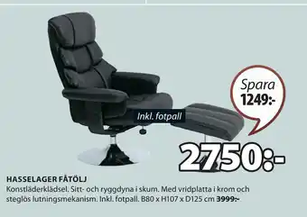JYSK HASSELAGER FÅTÖLJ erbjuda