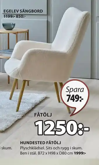 JYSK HUNDESTED FÅTÖLJ erbjuda