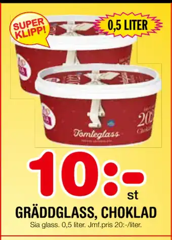 Nya Pulsen GRÄDDGLASS, CHOKLAD erbjuda