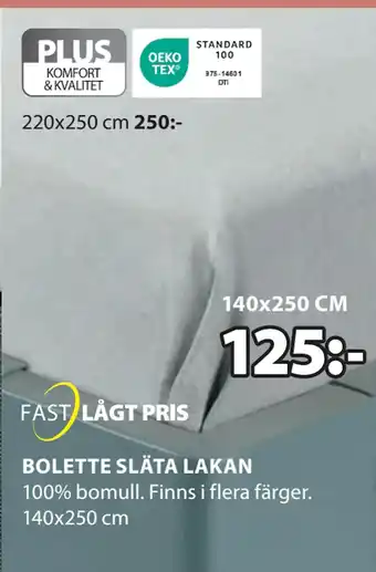 JYSK BOLETTE SLÄTA LAKAN erbjuda