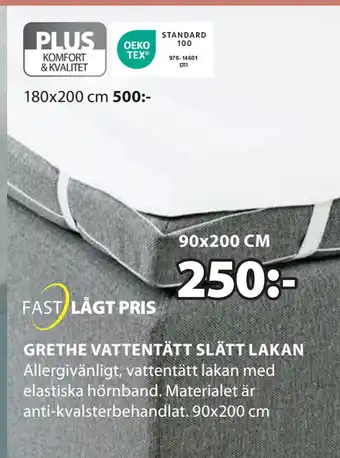 JYSK GRETHE VATTENTÄTT SLÄTT LAKAN erbjuda