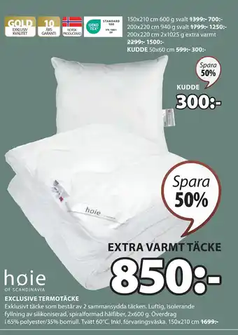 JYSK EXCLUSIVE TERMOTÄCKE erbjuda