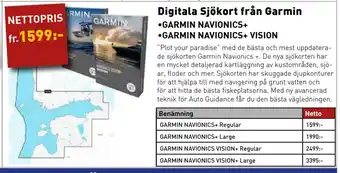 SeaSea Digitala Sjökort från Garmin erbjuda