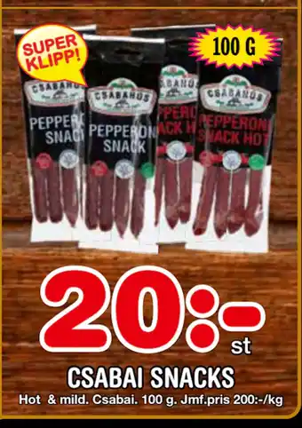 Nya Pulsen CSABAI SNACKS erbjuda