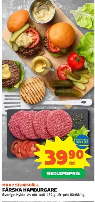 Coop Daglivs FÄRSKA HAMBURGARE erbjuda