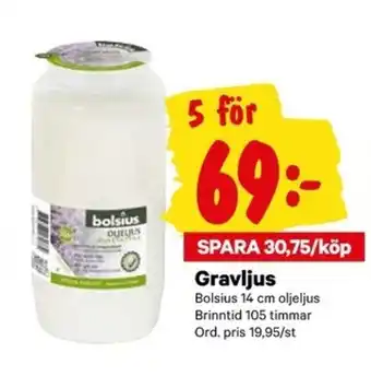 City Gross Bolsius Gravljus 14cm erbjuda