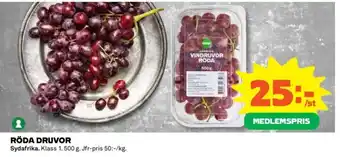 Coop Daglivs RÖDA DRUVOR erbjuda