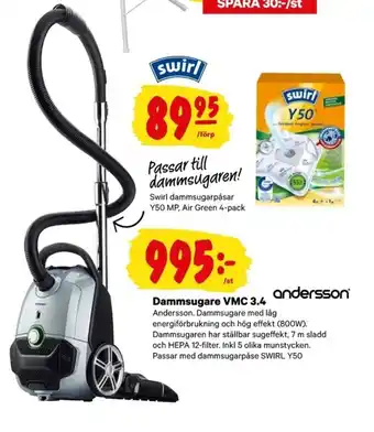 City Gross Andersson Dammsugare VMC 3.4 erbjuda