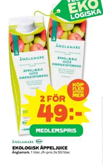 Coop Daglivs EKOLOGISK ÄPPELJUICE erbjuda