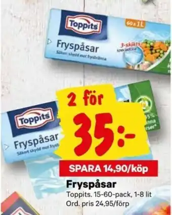 City Gross Toppits Fryspåsar 15-60-pack 1-8 lit erbjuda