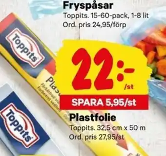 City Gross Toppits Plastfolie 32,5cm x 50m erbjuda