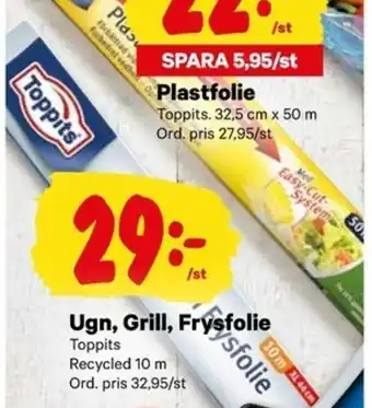 City Gross Toppits Ugn, Grill, Frysfolie 10m erbjuda