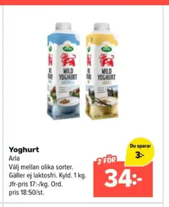 Coop Extra Arla yoghurt erbjuda