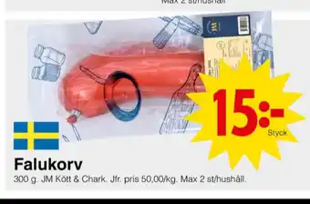 Matöppet Jm chark falukorv erbjuda