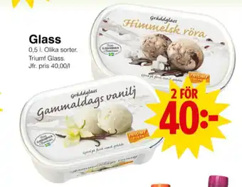 Matöppet Triumf gräddglass erbjuda