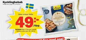 Pekås Kycklingkebab erbjuda