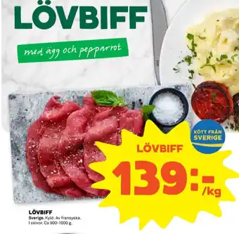 Stora Coop Coop lövbiff erbjuda