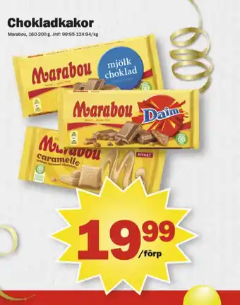 Pekås Marabou chokladkaka mjölkchoklad erbjuda