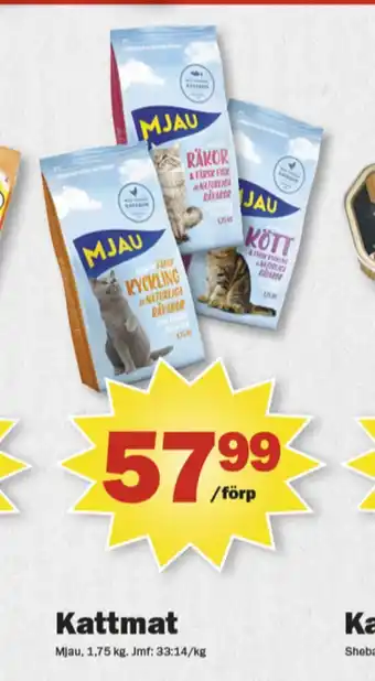 Pekås Mjau kattmat erbjuda