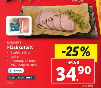 Lidl Fläskkotlett erbjuda
