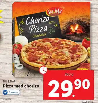 Lidl Pizza med chorizo erbjuda
