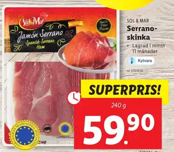 Lidl Serrano- skinka erbjuda