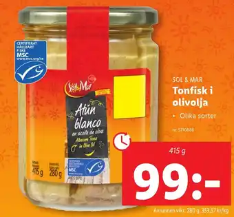 Lidl Tonfisk i olivolja erbjuda