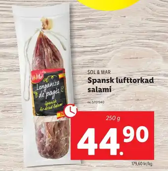 Lidl Spansk lufttorkad salami erbjuda