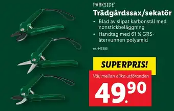 Lidl Trädgårdssax/sekatör erbjuda