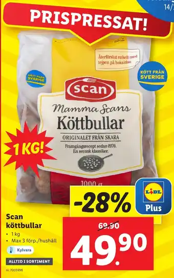 Lidl Scan köttbullar erbjuda