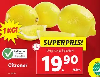 Lidl Citroner erbjuda