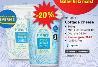 Lidl Cottage Cheese erbjuda