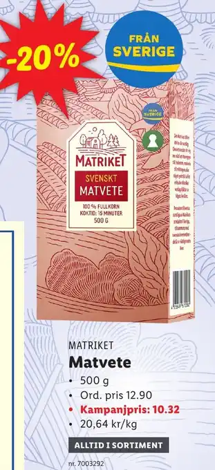 Lidl Matvete erbjuda