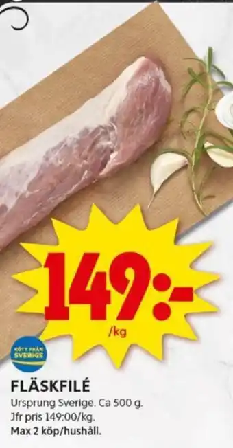 ICA Kvantum FLÄSKFILÉ erbjuda