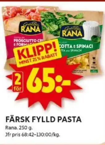 ICA Kvantum FÄRSK FYLLD PASTA erbjuda