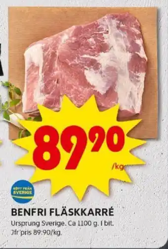 ICA Kvantum BENFRI FLÄSKKARRÉ erbjuda