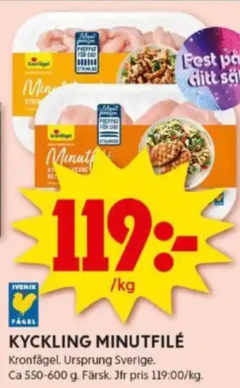 ICA Kvantum KYCKLING MINUTFILÉ erbjuda