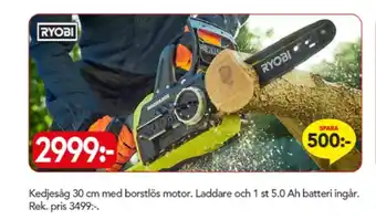 Bo Ohlsson Ryobi kedjesåg erbjuda