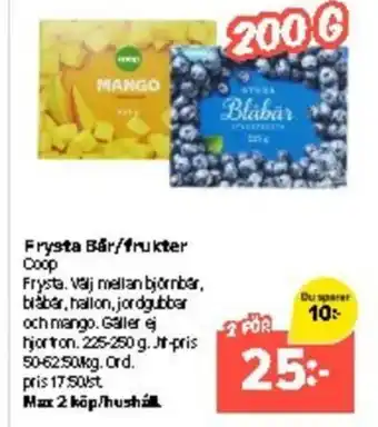 Coop Extra Frysta Bár/frukter Coop erbjuda