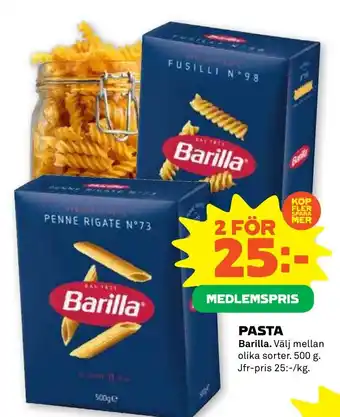 Stora Coop PASTA Barilla erbjuda