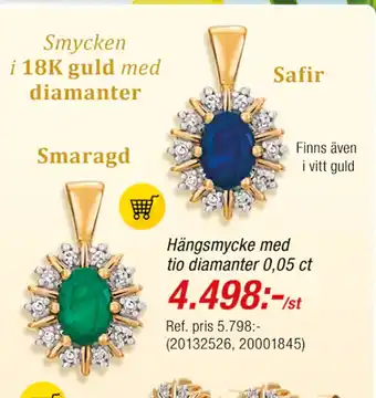 Guldfynd Hängsmycke med tio diamanter 0,05 ct erbjuda