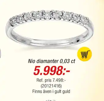 Guldfynd Nio diamanter 0,03 ct erbjuda