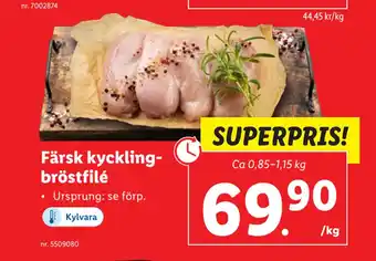 Lidl Färsk kycklingbröstfilé erbjuda