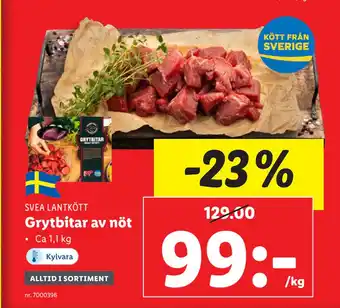 Lidl Grytbitar av nöt erbjuda