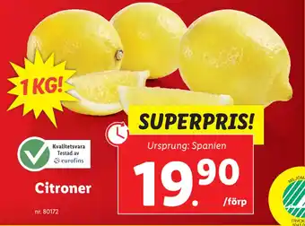 Lidl Citroner erbjuda