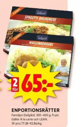 ICA Kvantum Dafgårds färdigrätter erbjuda