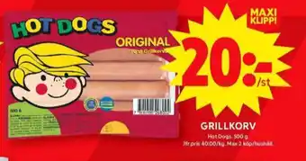 ICA Maxi Scan hot dogs erbjuda