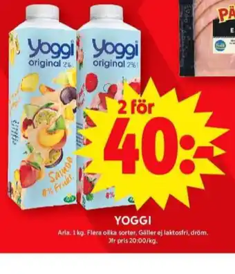 ICA Maxi Yoggi yoghurt erbjuda