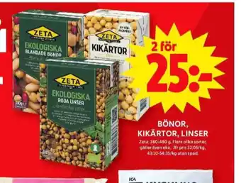 ICA Maxi Zeta bönor erbjuda