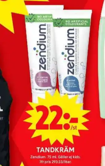 ICA Maxi Zendium tandkräm erbjuda